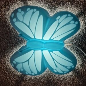IKEA Blue Butterfly LED Decorative Wall Lamp Light Upplyst 10.5" x 10.5" - Works